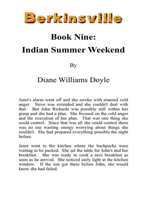 Title details for Book Nine by Diane Williams Doyle - Available